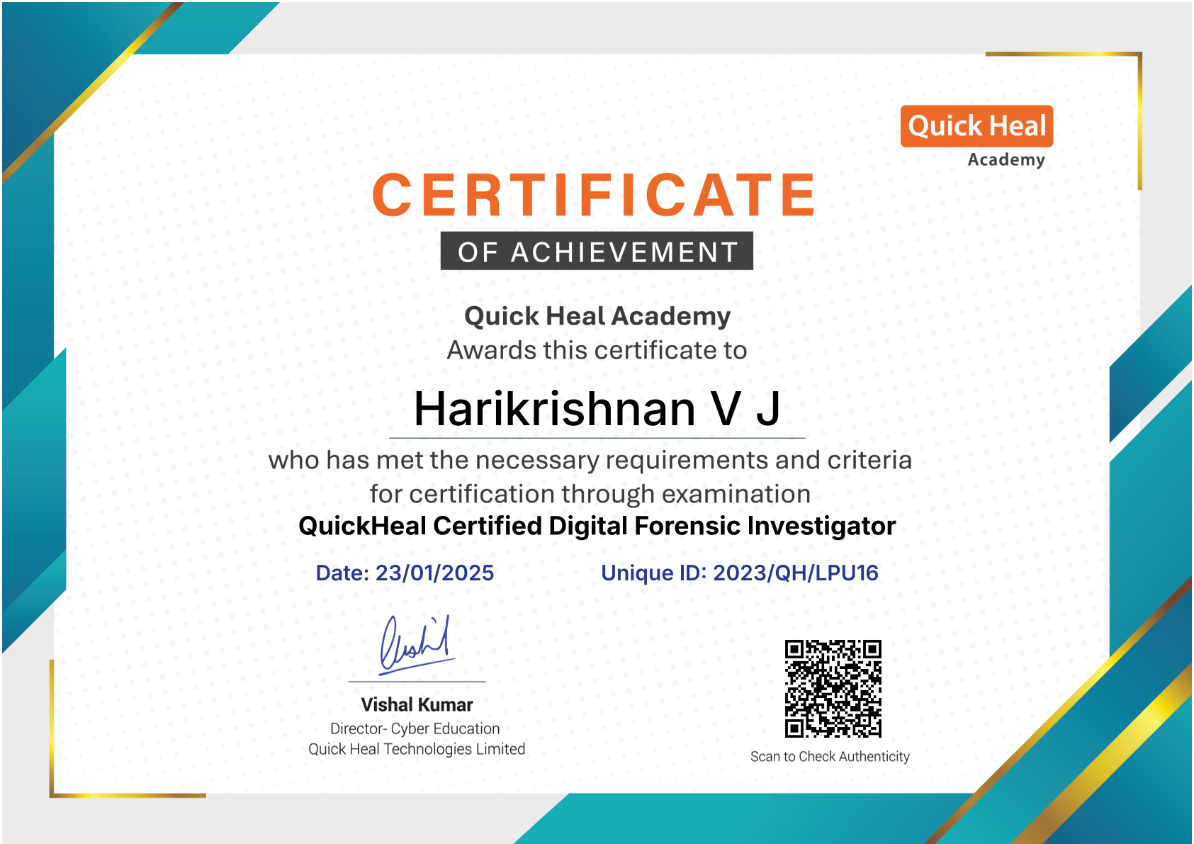 Quick Heal Digital Forensic Investigator