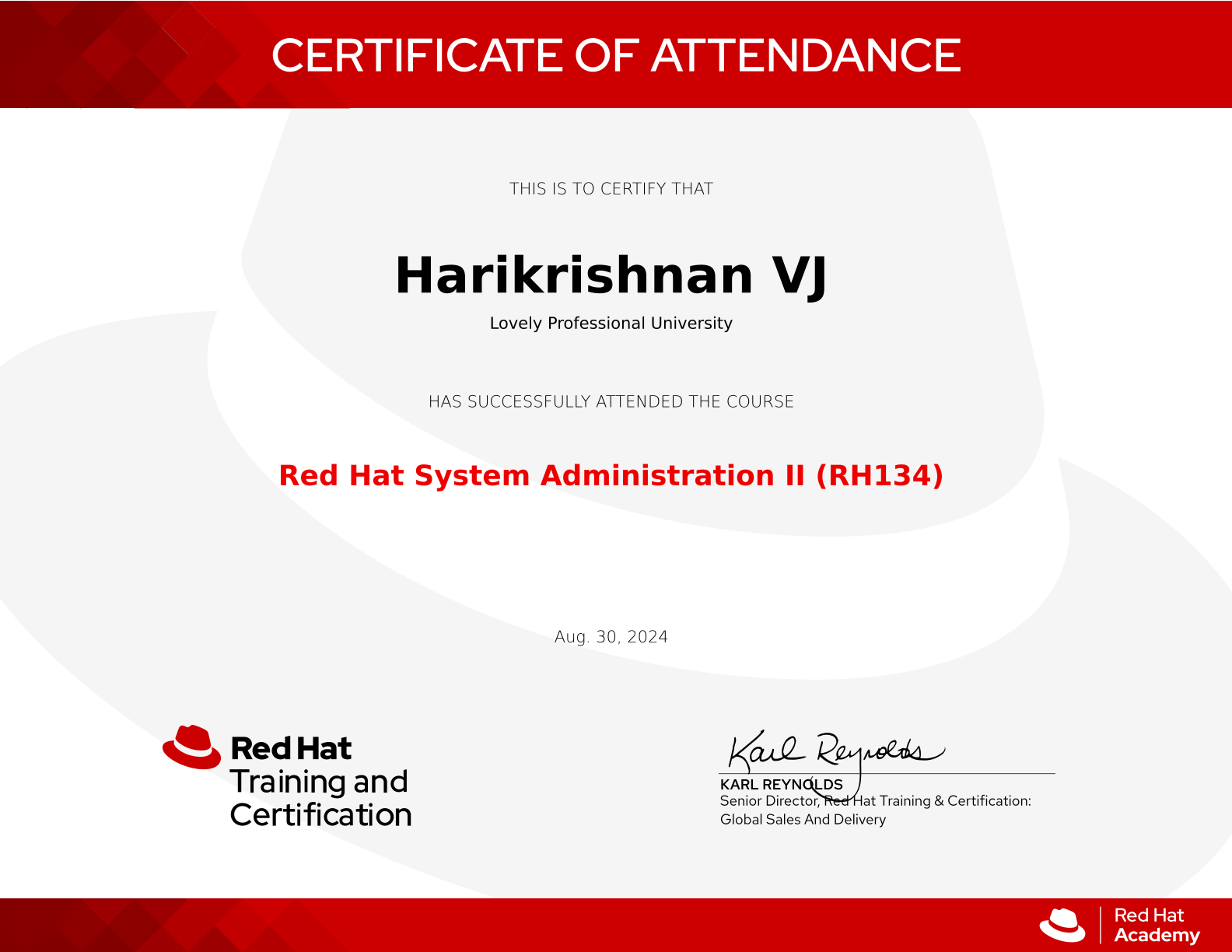 RedHat System Admin II (RH134)